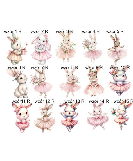 Dekoracje dekoracja wielkoformatowe KRÓLIK baletnica na ściankę balonową 90cm Roczek Urodziny