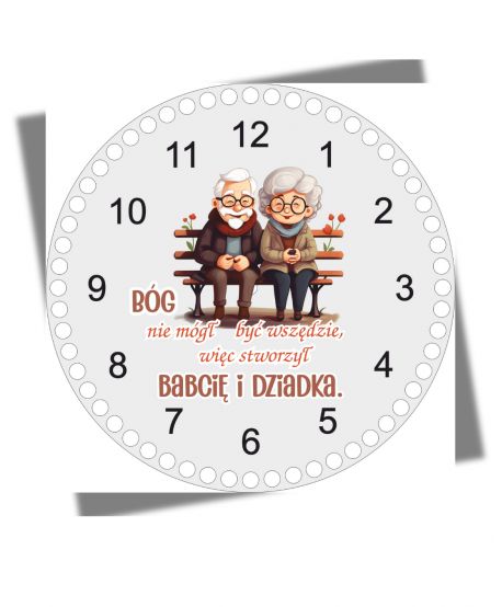 Baza do zegara makrama do szydełkowania kolorowa nadruk UV ze sznurka Dzień Babci Dziadka Dziadków