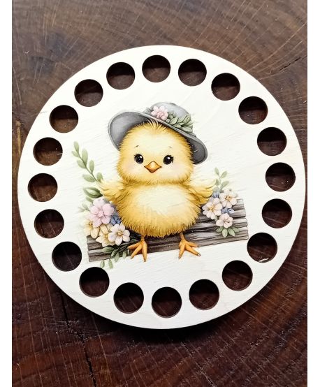 Baza do koszyka szydełko kolorowa Podkładka zawieszka szydełkowa Wielkanoc wiosna nadruk UV