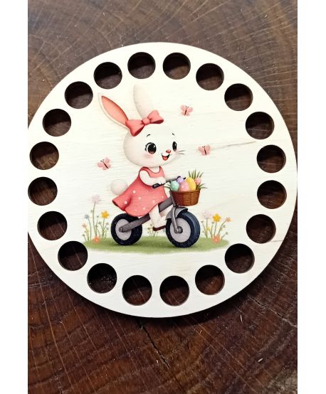 Baza do koszyka szydełko kolorowa Podkładka zawieszka szydełkowa Wielkanoc wiosna nadruk UV