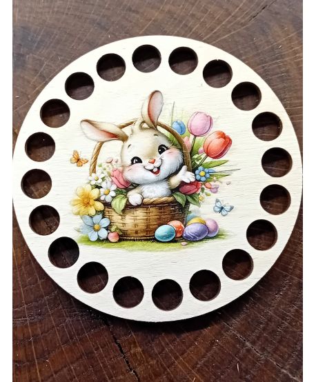 Baza do koszyka szydełko kolorowa Podkładka zawieszka szydełkowa Wielkanoc wiosna nadruk UV