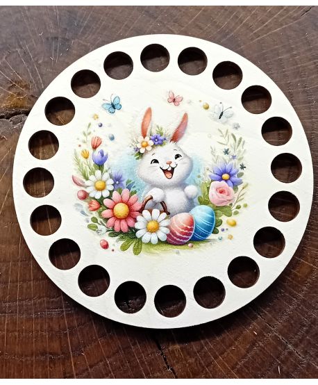 Baza do koszyka szydełko kolorowa Podkładka zawieszka szydełkowa Wielkanoc wiosna nadruk UV