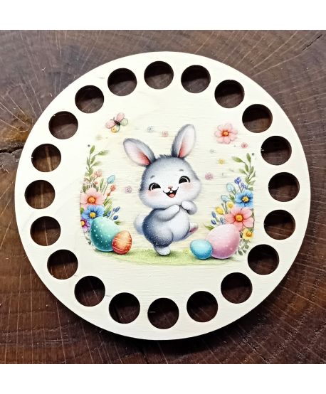 Baza do koszyka szydełko kolorowa Podkładka zawieszka szydełkowa Wielkanoc wiosna nadruk UV