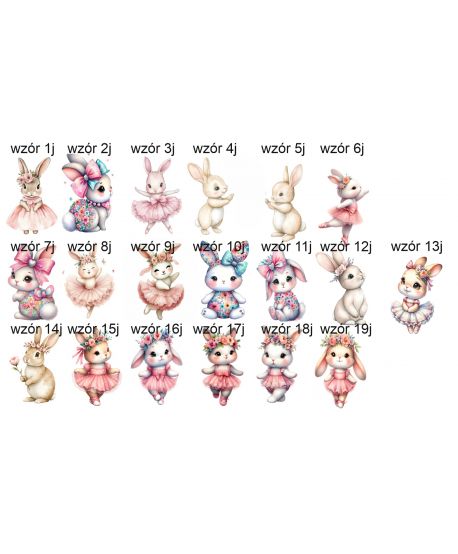 Dekoracje wielkoformatowe królik różowy zajączek baletnica  wzory dla dziewczynki chłopca ścianka balonowa XXL 90cm