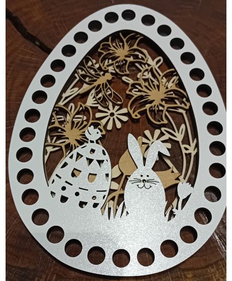 Baza do szydełkowania wielkanocna Zając wiosenne ażurowe kwiatki ażurowa kwiaty 20 cm