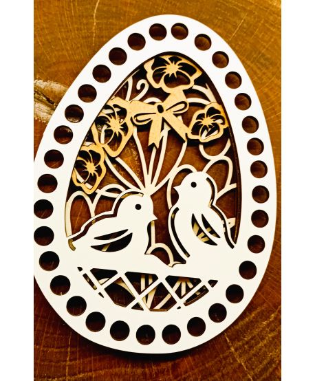 Baza do szydełkowania wielkanocna Kurczaczki wiosna ażurowe ażurowa kwiaty 15 cm