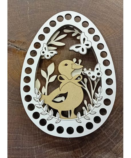 Baza do szydełkowania wielkanocna Kaczka wiosna ażurowe ażurowa kwiaty 15 cm