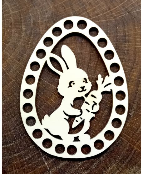 Baza do szydełkowania mini wielkanocna Zając z marchewką zajączek Kwiaty jajko