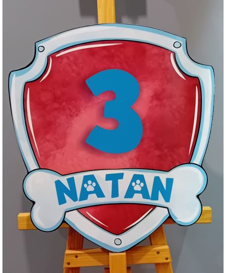 Tablica z imienim wiekiem do dekoracji Psi Patrol Dekoracja wielkoformatowa do ścianki Psi Patrol na Roczek urodziny