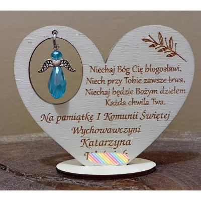 Upominek  komunijny dla dzieci od wychowawcy wychowawczyni gości na komunię personalizowane aniołek