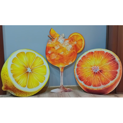 Dekoracje wielkoformatowa letnia aperol pomarańcze do ścianki urodzinowej letniej wakacyjnej