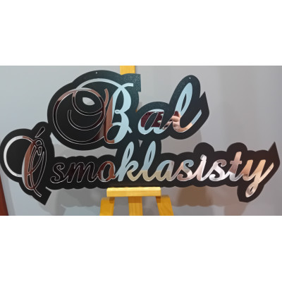 Duży napis na ściankę bal ósmoklasisty – dekoracja na komers, bal absolwentów, bal ósmej klasy, bal 8 klas srebrny