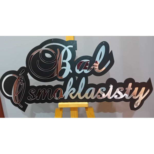Duży napis na ściankę bal ósmoklasisty – dekoracja na komers, bal absolwentów, bal ósmej klasy, bal 8 klas srebrny