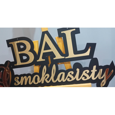 Duży napis na ściankę bal ósmoklasisty – dekoracja na komers, bal absolwentów, bal ósmej klasy, bal 8 klas złoty