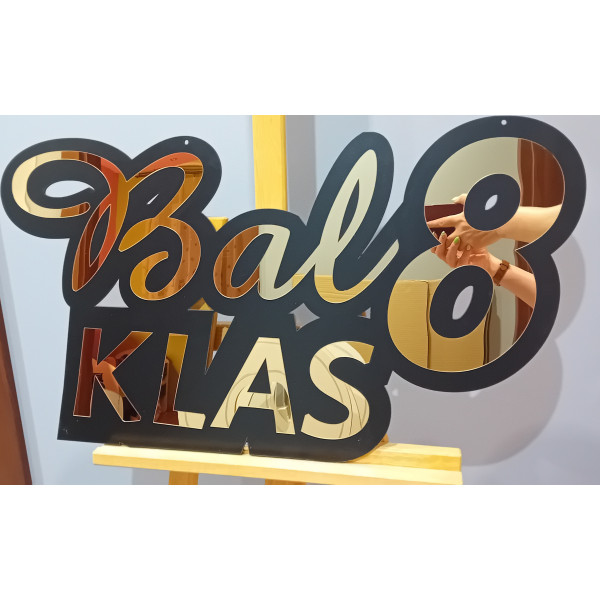 Duży napis na ściankę bal ósmoklasisty – dekoracja na komers, bal absolwentów, bal ósmej klasy, bal 8 klas złoty