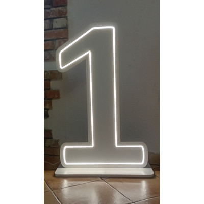 Cyfra Liczba 20 30 40 50 60 70 80 90 100 LED urodziny dekoracja do ścianki eventy 100 cm