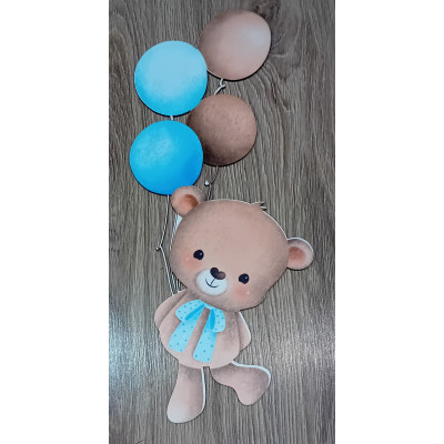 Dekoracje dekoracja wielkoformatowe Miś z balonami cukierkowy różowy na ściankę balonową 90cm Roczek Urodziny