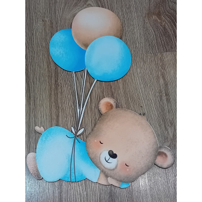 Dekoracje dekoracja wielkoformatowe Miś z balonami cukierkowy różowy na ściankę balonową 90cm Roczek Urodziny