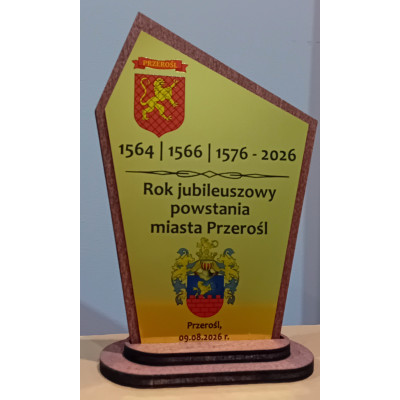 Statuetka Pamiątka Jubileusz OSP nazwa + logo