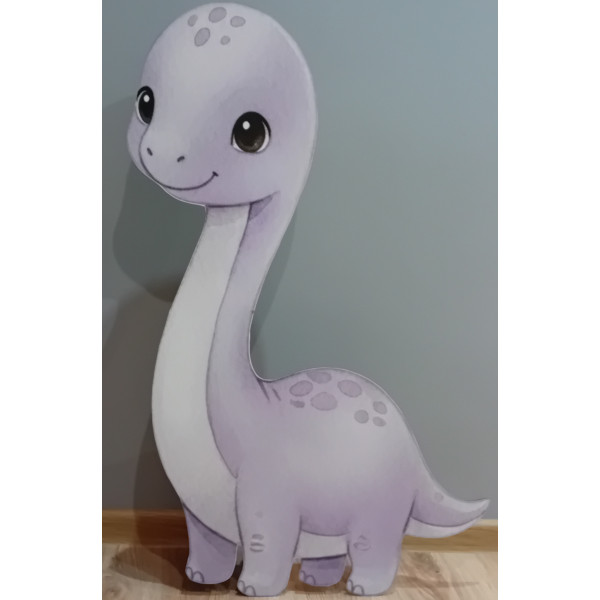Dekoracja ścianki urodzinowej wielkoformatowa dinozaur dinozauzy dino fioletowy 90