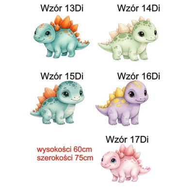 Dekoracja ścianki urodzinowej wielkoformatowa dinozaur dinozauzy dino kolorowe