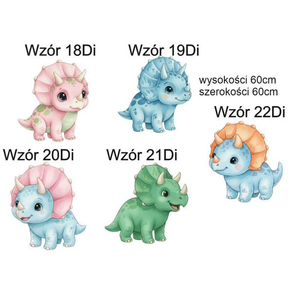 Dekoracja ścianki urodzinowej wielkoformatowa dinozaur dinozauzy dino kolorowe wzory