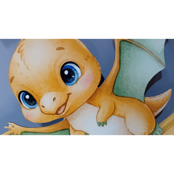 Dekoracja ścianki urodzinowej wielkoformatowa dinozaur dinozauzy pterodaktyl dino kolorowe wzory