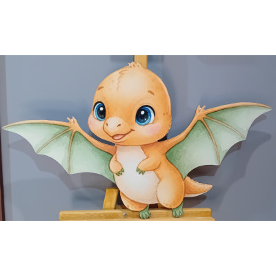 Dekoracja ścianki urodzinowej wielkoformatowa dinozaur dinozauzy pterodaktyl dino kolorowe wzory