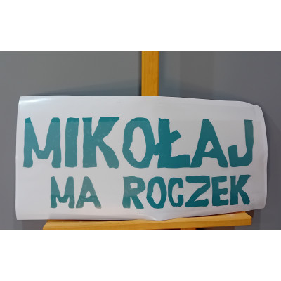 Naklejka samoprzylepnana ściankę dinozaurową dinozaury  napis imię + ma roczek